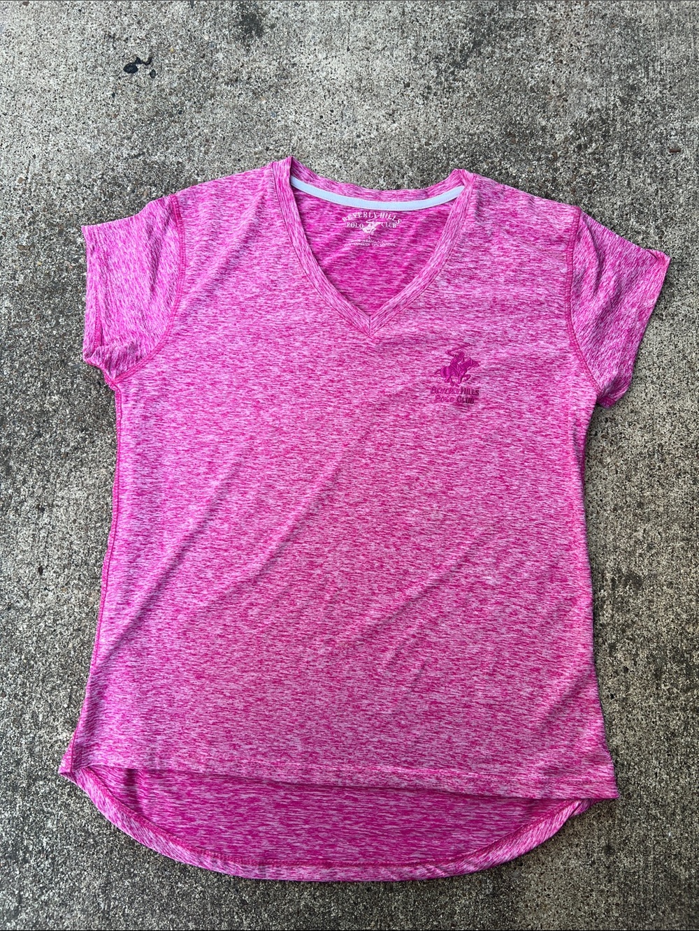 Women's V-Neck Heathered Pink Performance Tee